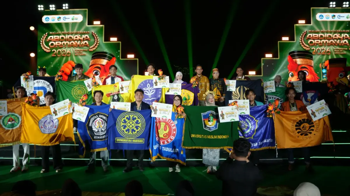 Dokumentasi acara penutupan Anugerah Abdidaya Ormawa 2026 di Makassar