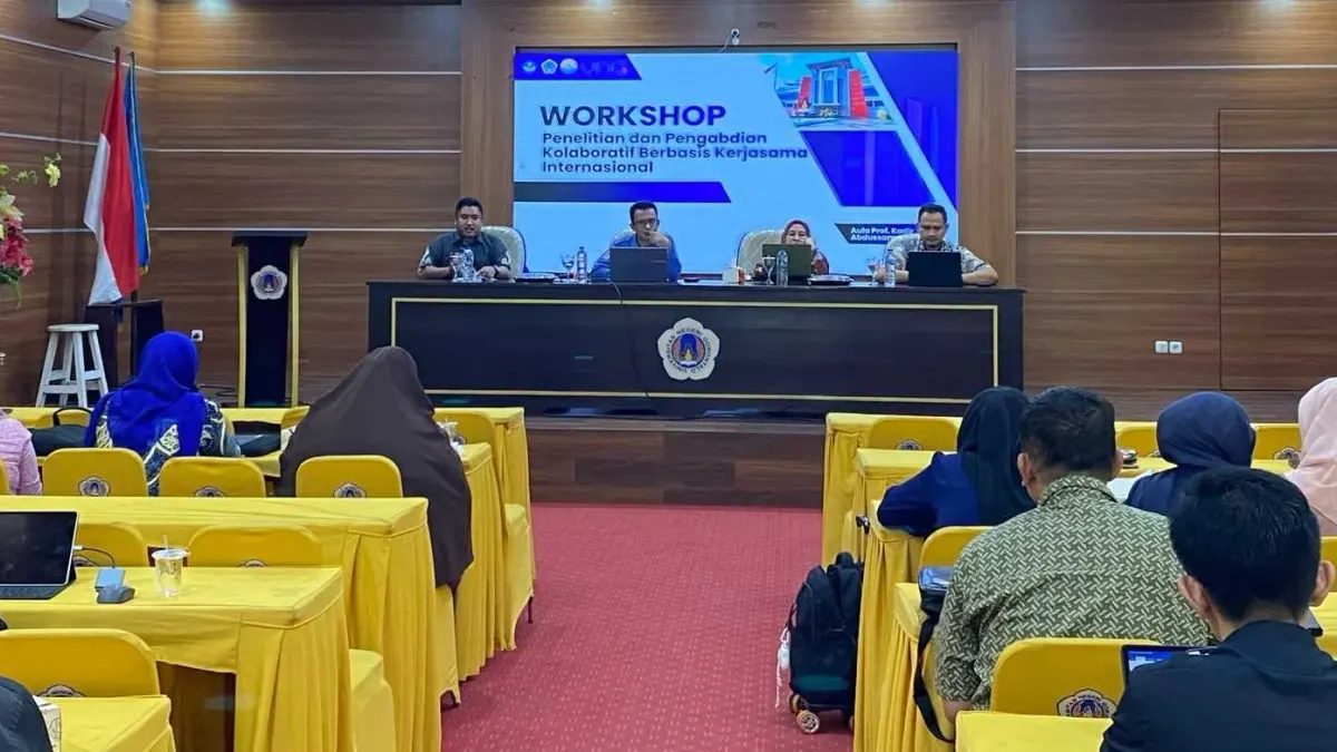 Dokumentasi agenda FEB UNG mengenai kolaborasi riset dosen internasional