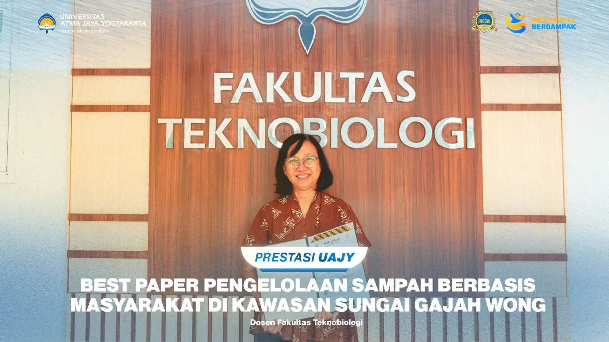 Dokumentasi penghargaan Best Paper 1 riset pengelolaan sampah berbasis masyarakat oleh dosen UAJY