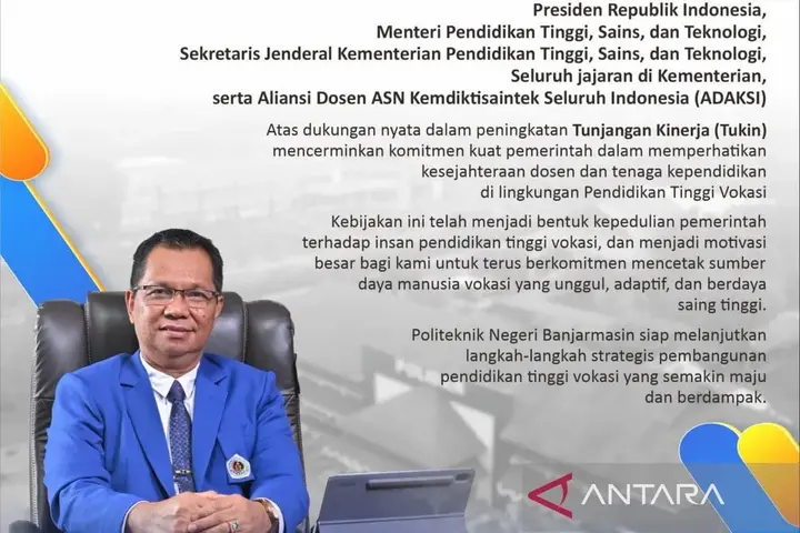 Ilustrasi Pemerintah Naikkan Tukin Dosen, Direktur Poliban Apresiasi Komitmen Kesejahteraan Pendidikan Vokasi
